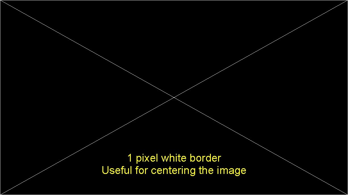 1 pixel white border Useful for centering the image 