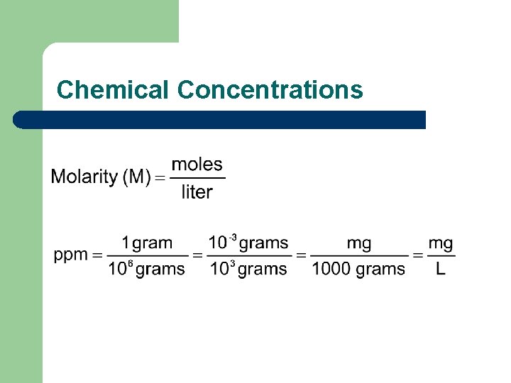 Chemical Concentrations 