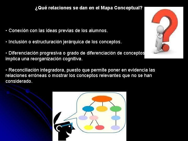 ¿Qué relaciones se dan en el Mapa Conceptual? • Conexión con las ideas previas