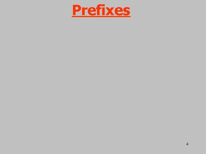 Prefixes 4 