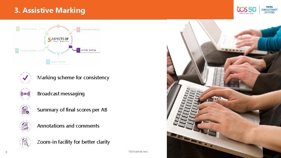 3. Assistive Marking scheme for consistency Broadcast messaging Summary of final scores per AB 3. Assistive Marking scheme for consistency Broadcast messaging Summary of final scores per AB