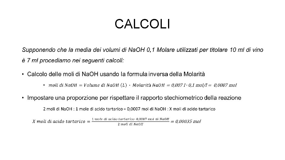 CALCOLI • 