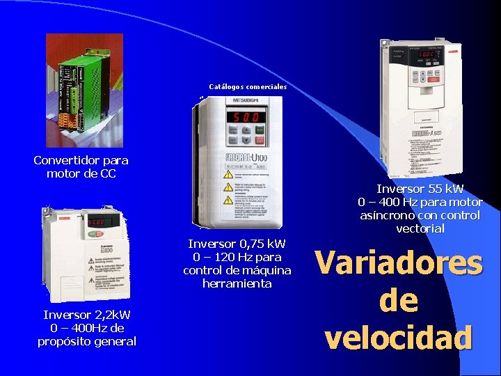 Catálogos comerciales Convertidor para motor de CC Inversor 55 k. W 0 – 400