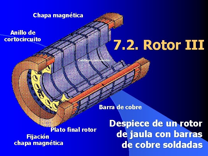 Chapa magnética Anillo de cortocircuito 7. 2. Rotor III Catálogos comerciales Barra de cobre