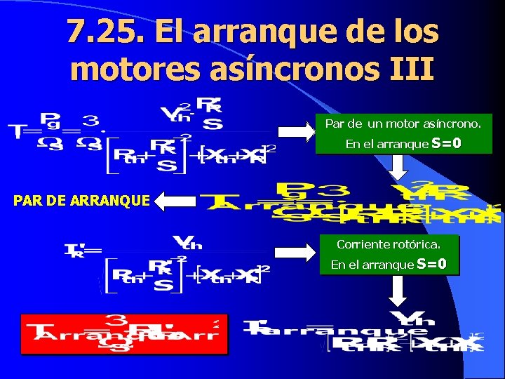 7. 25. El arranque de los motores asíncronos III Par de un motor asíncrono.