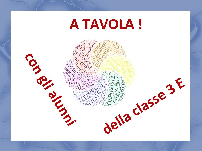 A TAVOLA ! lun li a ng co ni d a l l e