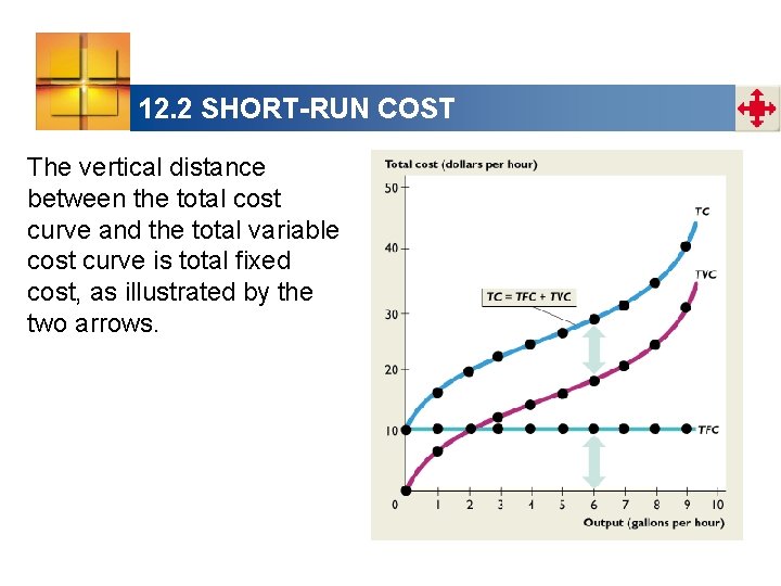 12. 2 SHORT-RUN COST The vertical distance between the total cost curve and the