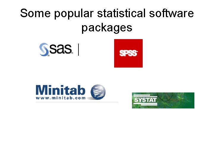 Some popular statistical software packages 