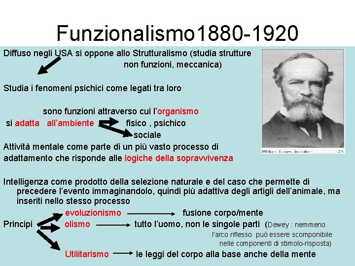 Funzionalismo 1880 -1920 Diffuso negli USA si oppone allo Strutturalismo (studia strutture non funzioni,