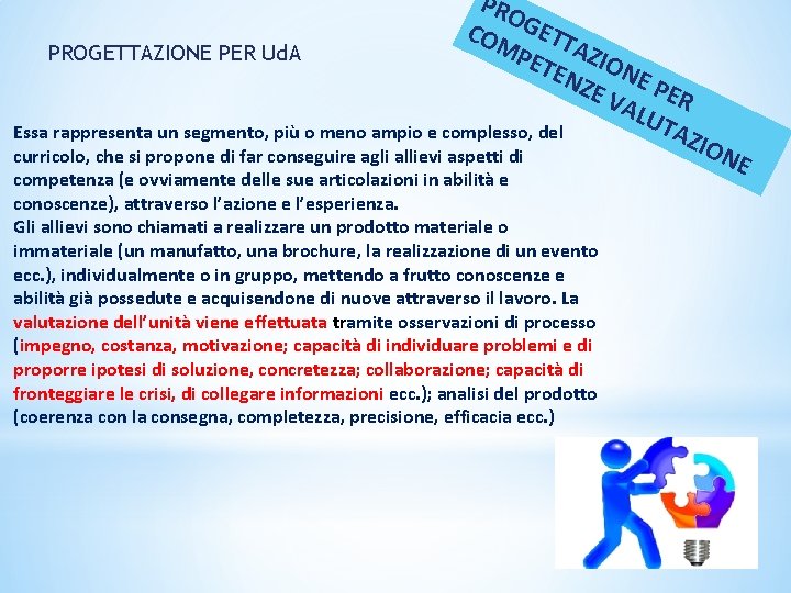 PRO CO GETT MP A PROGETTAZIONE PER Ud. A ETE ZION NZE E P