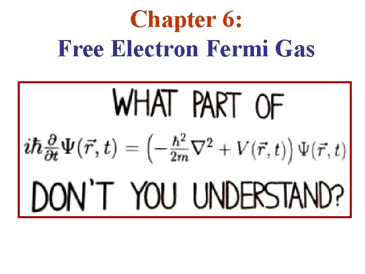 Chapter 6: Free Electron Fermi Gas 