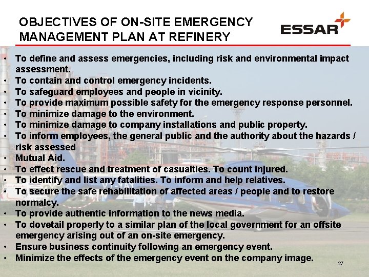 EMERGENCY RESPONSE DISASTER MANAGEMENT PLAN EMERGENCY RESPONSE DISASTER