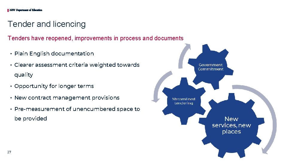 NSW Department of Education Tender and licencing Tenders have reopened, improvements in process and