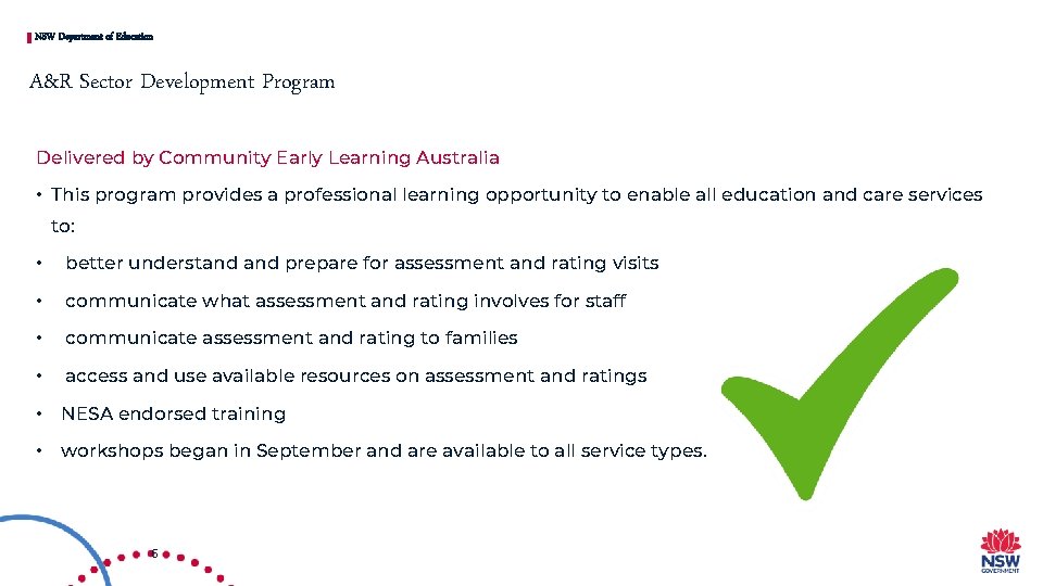 NSW Department of Education A&R Sector Development Program Delivered by Community Early Learning Australia