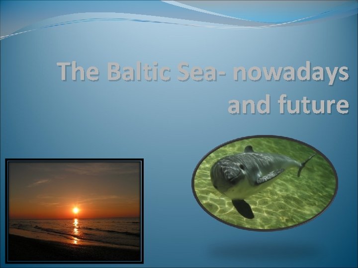 The Baltic Sea- nowadays and future 