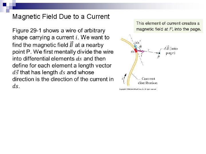 Magnetic Field Due to a Current 