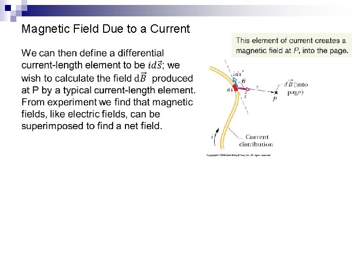 Magnetic Field Due to a Current 