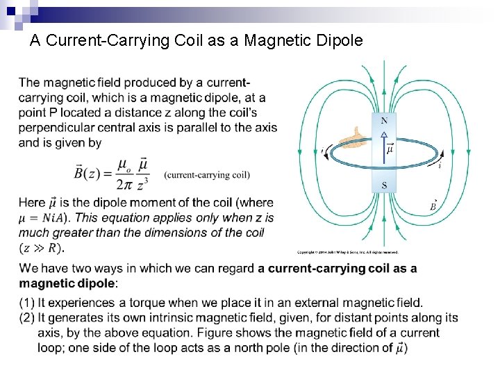 A Current-Carrying Coil as a Magnetic Dipole 