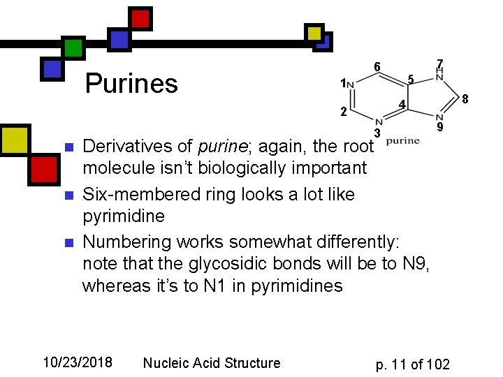 Purines n n 5 1 8 4 2 n 7 6 3 9 Derivatives