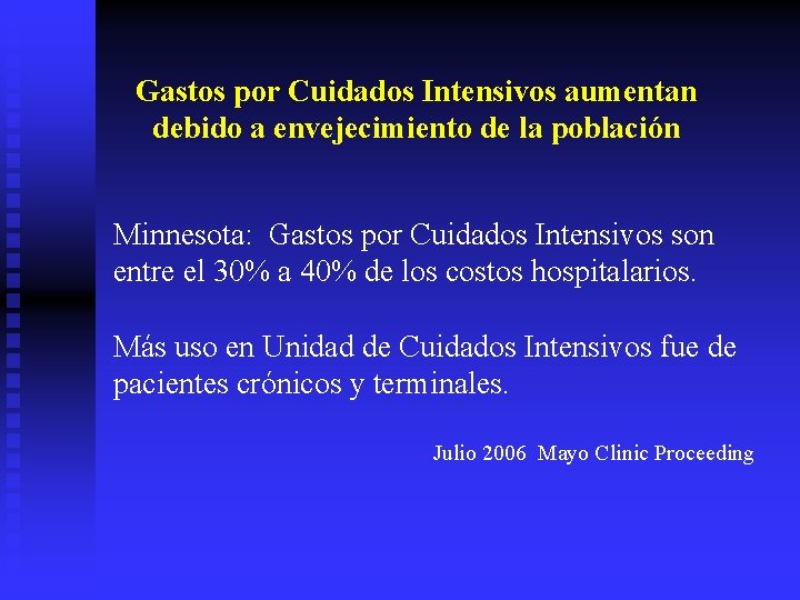 Gastos por Cuidados Intensivos aumentan debido a envejecimiento de la población Minnesota: Gastos por