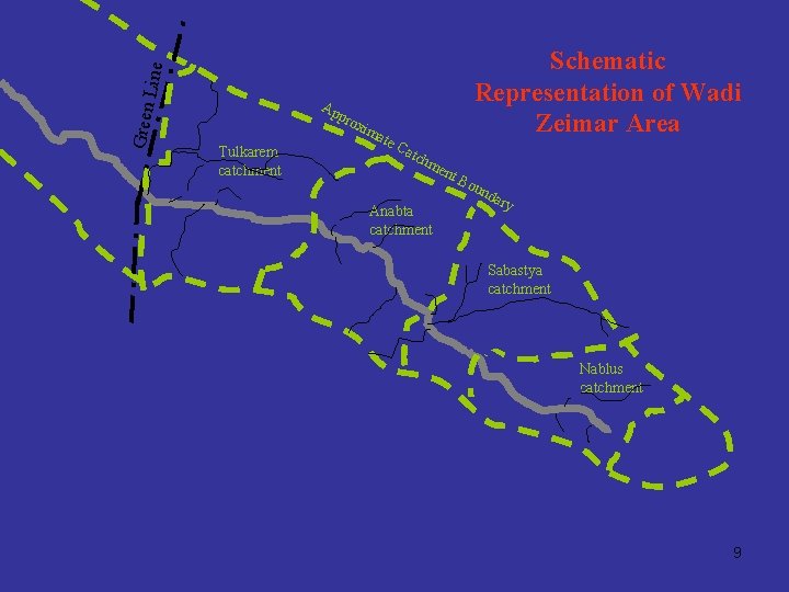 Line Green Ap pr Schematic Representation of Wadi Zeimar Area oxi Tulkarem catchment ma