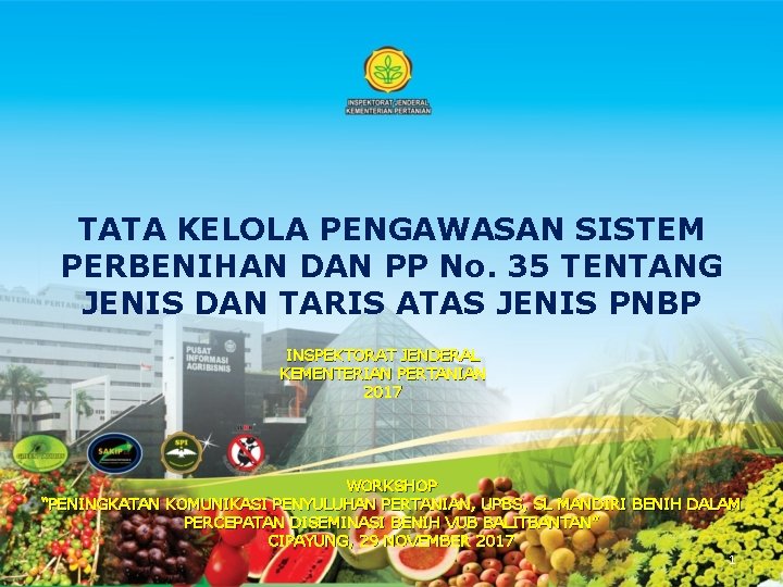 TATA KELOLA PENGAWASAN SISTEM PERBENIHAN DAN PP No. 35 TENTANG JENIS DAN TARIS ATAS