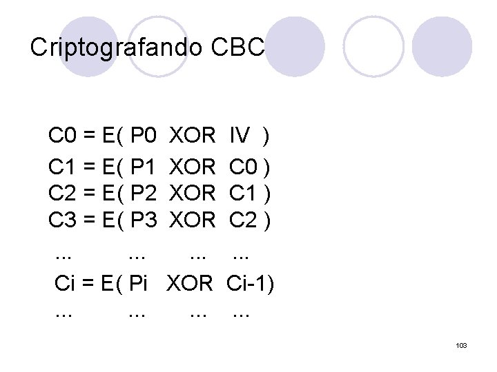 Criptografando CBC C 0 = E( P 0 C 1 = E( P 1