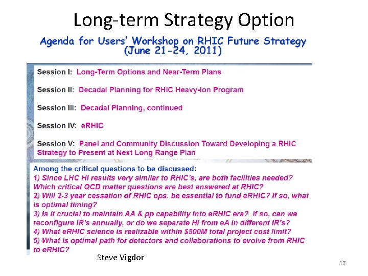 Long-term Strategy Option Steve Vigdor 17 Long-term Strategy Option Steve Vigdor 17
