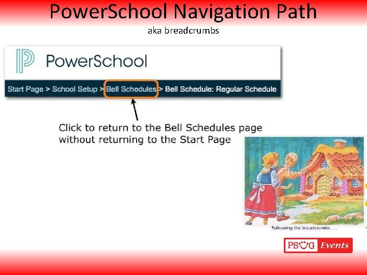 Power. School Navigation Path aka breadcrumbs 