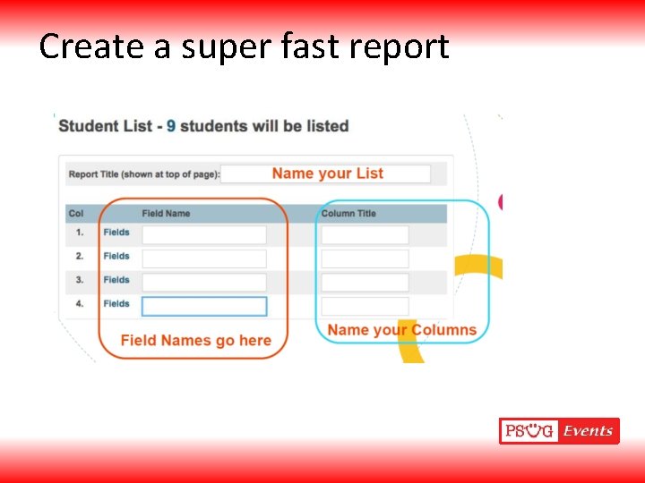 Create a super fast report 