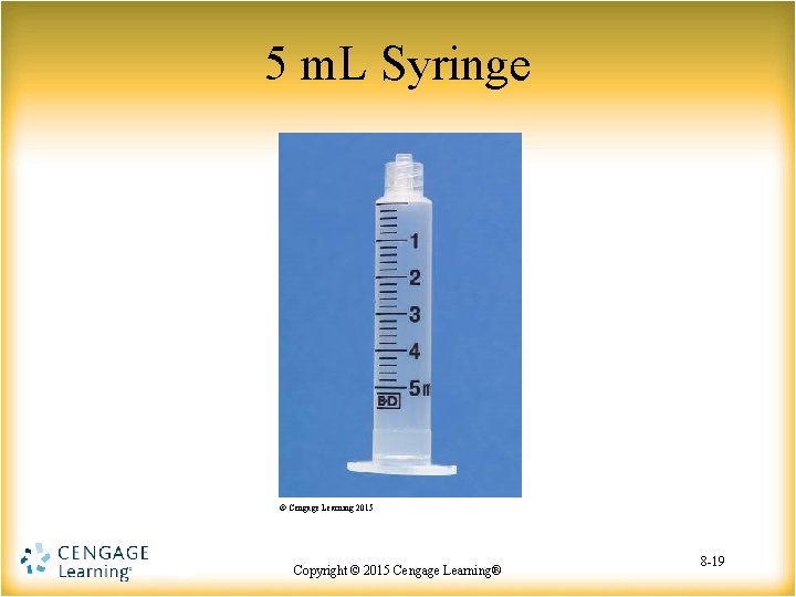 5 m. L Syringe © Cengage Learning 2015 Copyright © 2015 Copyright Cengage©Learning® 2015