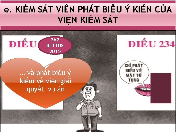 e. KIỂM SÁT VIÊN PHÁT BIỂU Ý KIẾN CỦA VIỆN KIỂM SÁT 262 BLTTDS