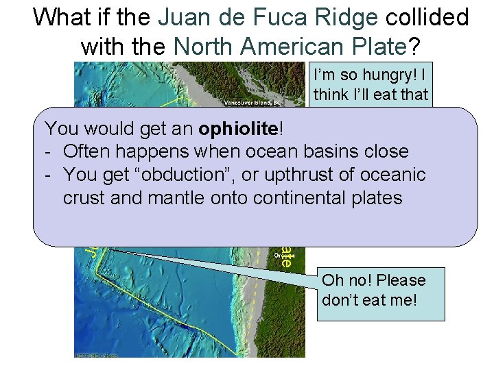 What if the Juan de Fuca Ridge collided with the North American Plate? North