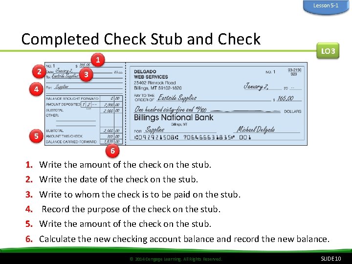 Learning Objectives LO 1 Record a deposit on