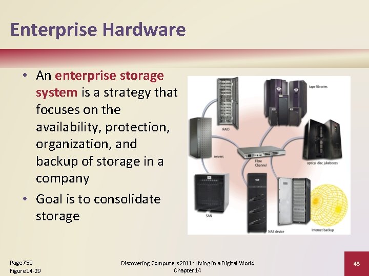 Enterprise Hardware • An enterprise storage system is a strategy that focuses on the