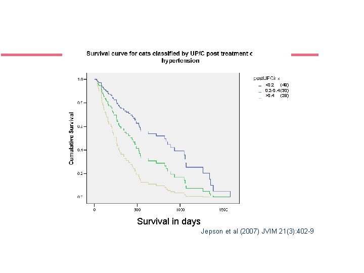 <0. 2 (49) 0. 2 -0. 4 (30) >0. 4 (29) Survival in days