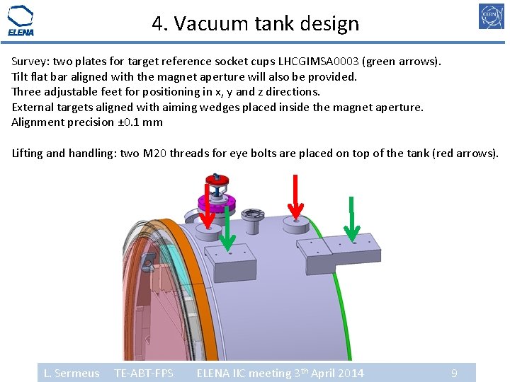 4. Vacuum tank design Survey: two plates for target reference socket cups LHCGIMSA 0003