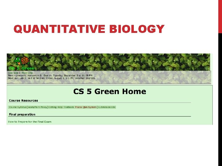 QUANTITATIVE BIOLOGY 