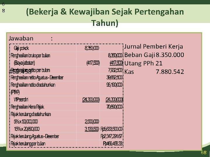 6 8 Ilustrasi (Bekerja & Kewajiban Sejak Pertengahan Tahun) Jawaban 469. 458 : Jurnal