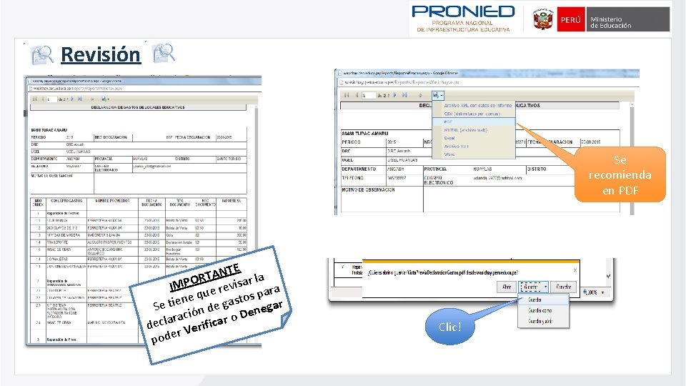 Revisión Se recomienda en PDF NTE la A T R IMPO e revisar ara