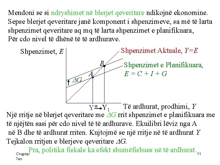 Mendoni se si ndryshimet në blerjet qeveritare ndikojnë ekonomine. Sepse blerjet qeveritare janë komponent