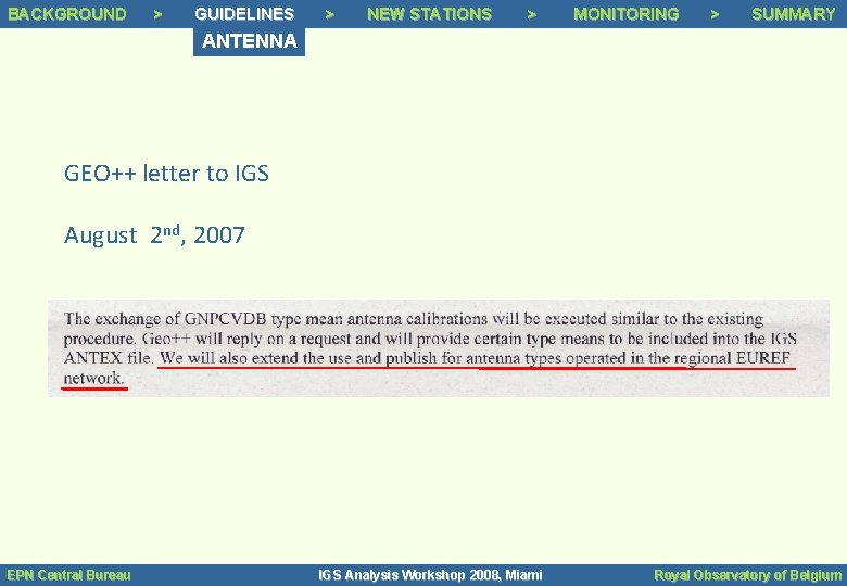 BACKGROUND Background >> > Background Status GUIDELINES >> Guidelines > NEW STATIONS >> Tracking