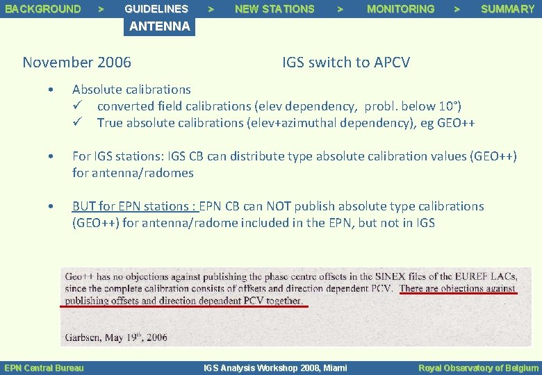 BACKGROUND Background >> > Background Status GUIDELINES >> Guidelines > NEW STATIONS >> Tracking