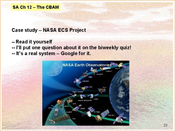 SA Ch 12 – The CBAM Case study – NASA ECS Project -- Read