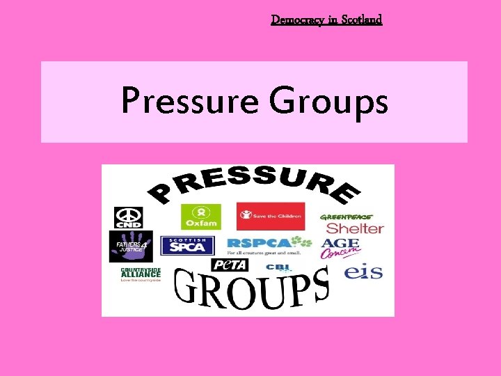 Democracy in Scotland Pressure Groups 