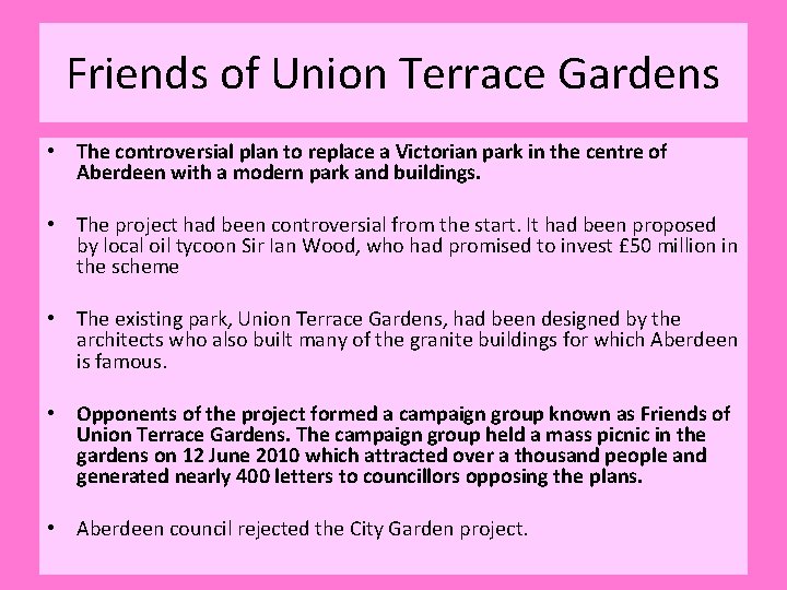 Friends of Union Terrace Gardens • The controversial plan to replace a Victorian park