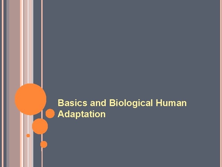 Basics and Biological Human Adaptation 