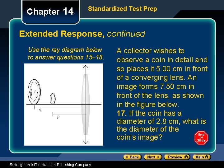 Chapter 14 Standardized Test Prep Extended Response, continued Use the ray diagram below to