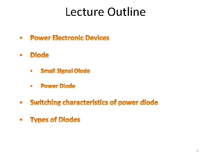 Lecture Outline 2 