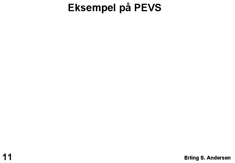 Eksempel på PEVS 11 Erling S. Andersen 